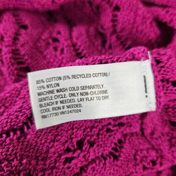 Womens 1X Crochet Halter Midi Bodycon Dress Tie Back In Magenta Sexy Beach - Picture 11 of 11